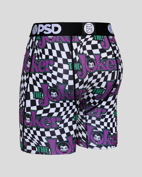 Black and white checkered shorts with purple 