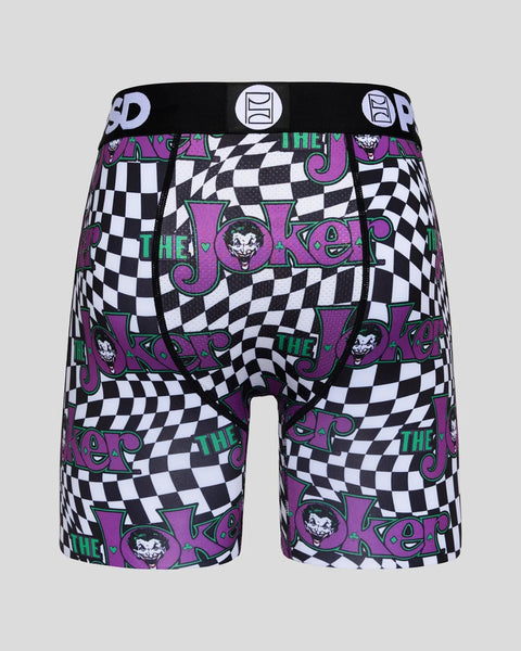 Black and white checkered shorts with purple 