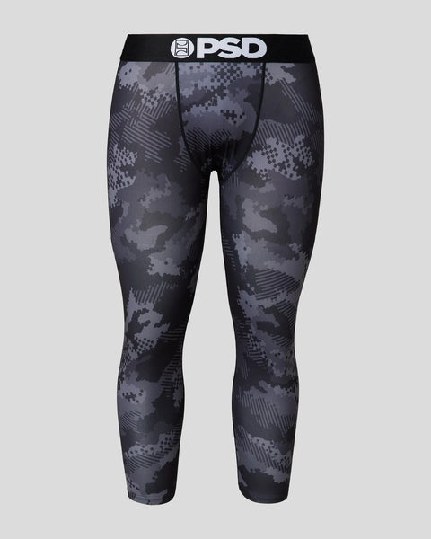 PSD Pro Tight 3/4 length tights in night camouflage pattern with black waistband.