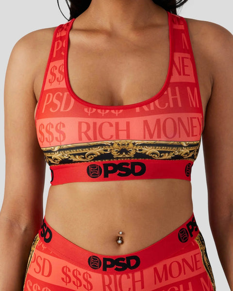 Red sports bra with 