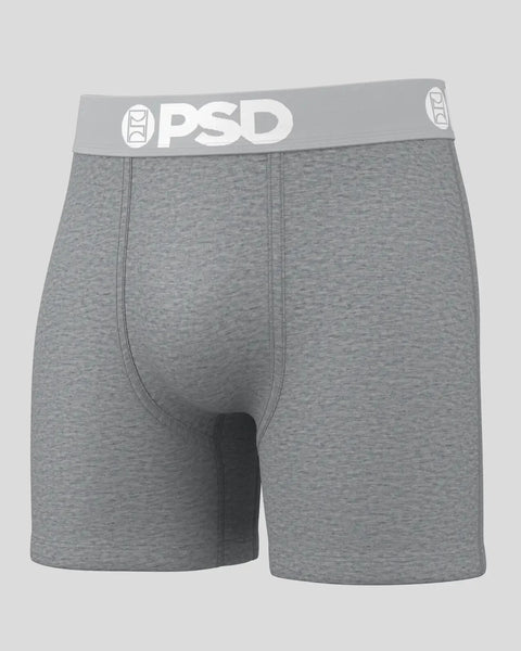 Gray boxer briefs with OPD branding on elastic waistband.