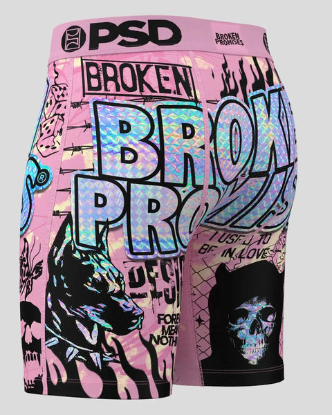 PSD brand boxer shorts with pink base, holographic 