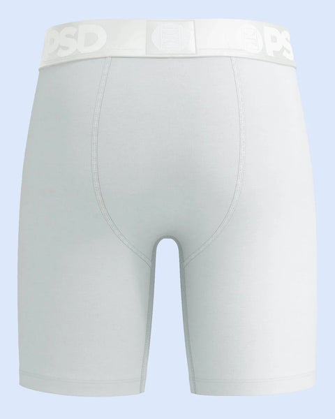 Light gray modal boxer briefs with white elastic waistband and center seam detail.