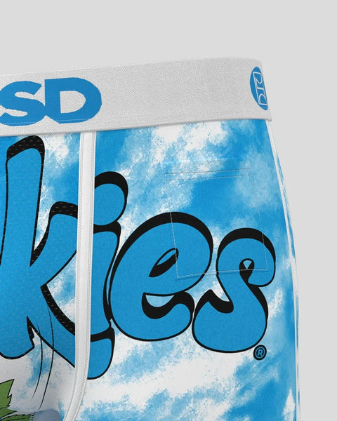 Blue and white cookie package with 