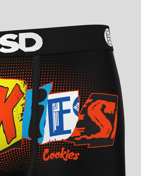 Black underwear waistband with colorful 