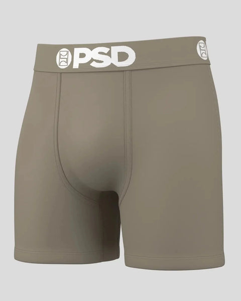 Tan boxer briefs with white OPSD waistband and logo on leg.