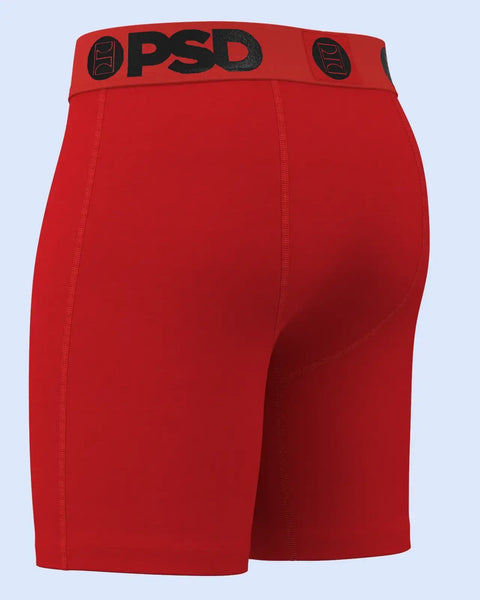 Red modal shorts with black 