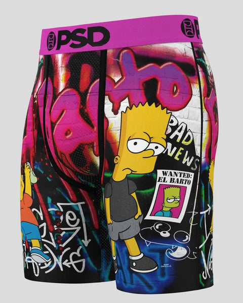 PSD boxer briefs featuring Bart Simpson in black shirt with 