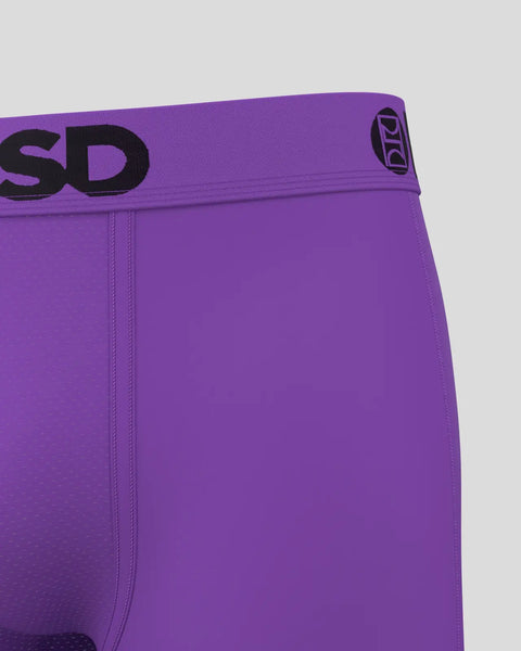 Purple high-waisted shorts with black 