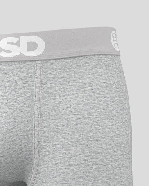 Athletic grey modal shorts with branded waistband and logo detail on the side.