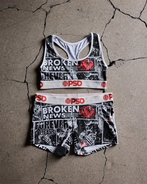 Sports bra and boy shorts set with 