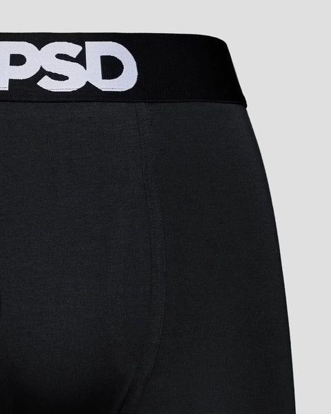 Black modal underwear with white PSD branded waistband.