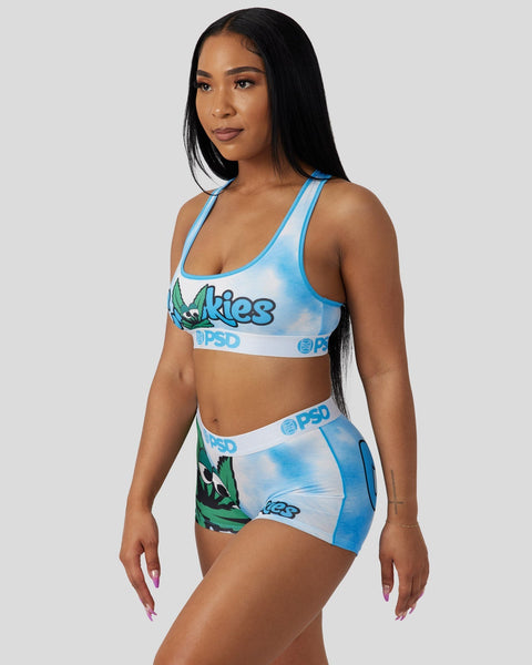 Blue and white two-piece set with 