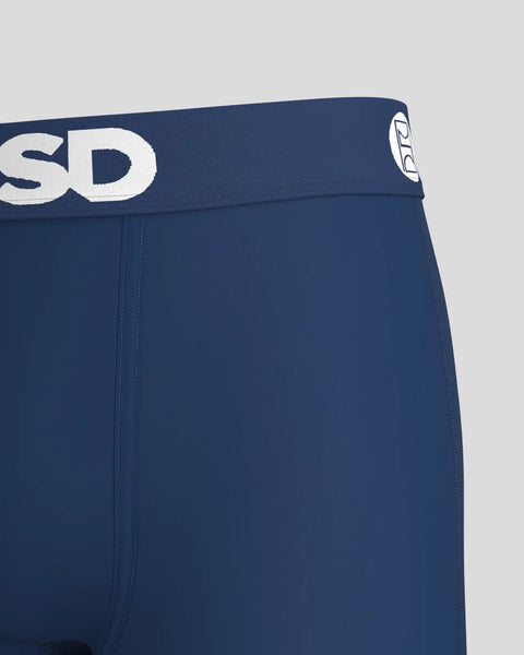 Navy blue Modal Solids underwear with white branded waistband and center seam detail.