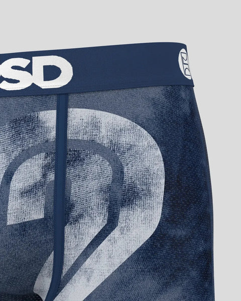 Navy blue athletic briefs with white 