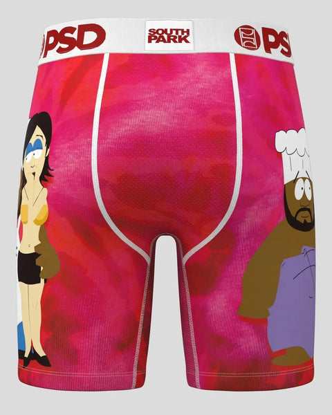 South Park Chef character underwear with pink fabric and cartoon character prints on sides.