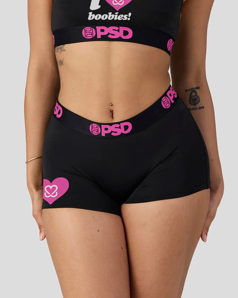 Black sports bra and shorts set with pink 