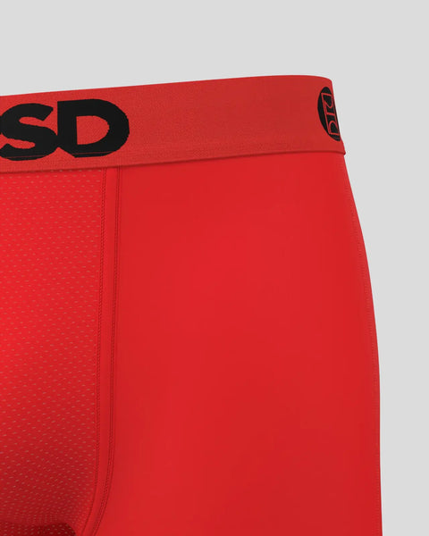 Red shorts with textured fabric and black 