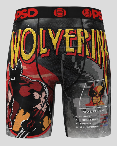 Black boxer briefs with red and yellow 
