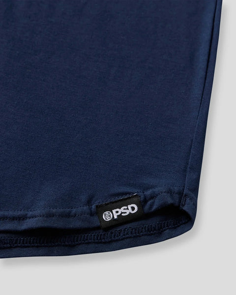 Dark blue modal cami sleep set with PSD brand label visible at hem.