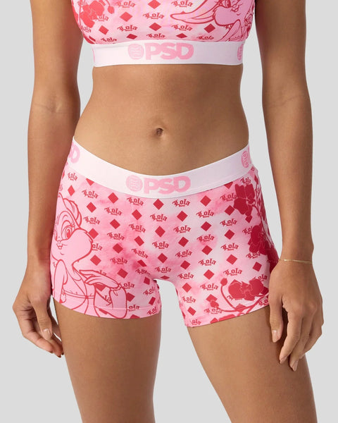 Pink crop top and shorts set with Lola character print and 