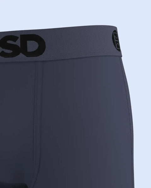 Dark purple modal briefs with textured waistband and black logo detailing.