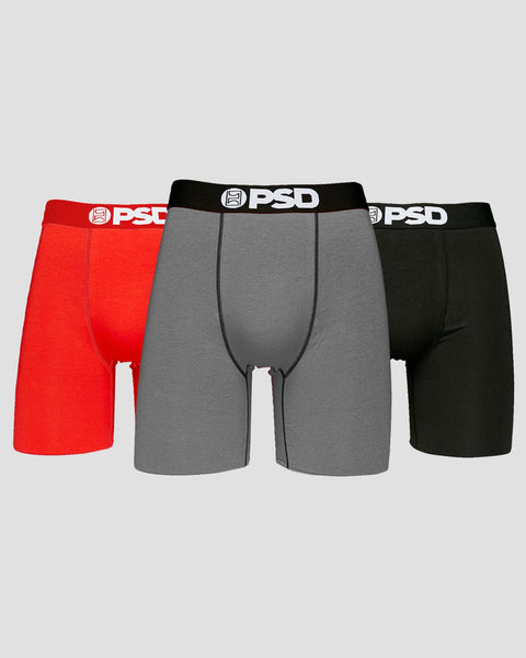 Solids 3 Pack - Red/Grey/Black